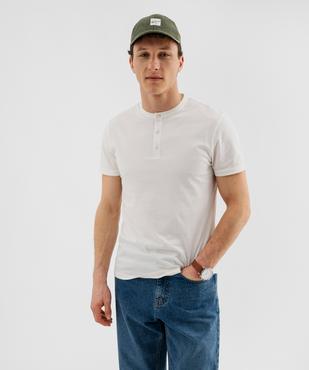 Tee-shirt manches courtes col tunisien homme vue1 - GEMO 4G HOMME - GEMO