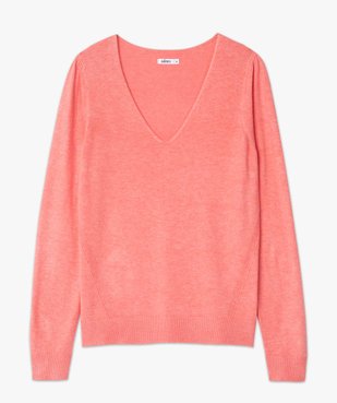 Pull femme en maille fine à col V vue4 - GEMO 4G FEMME - GEMO