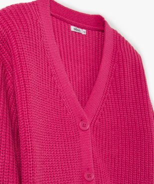 Gilet fille coupe courte en grosse maille vue3 - GEMO (JUNIOR) - GEMO