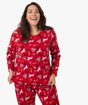 Pyjama femme grande taille en polaire spécial Noël vue2 - GEMO(HOMWR FEM) - GEMO