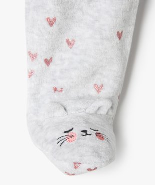 Pyjama bébé fille en velours avec motifs cœurs vue3 - GEMO(BB COUCHE) - GEMO