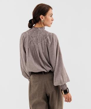Blouse col montant smocké femme vue3 - GEMO(FEMME PAP) - GEMO