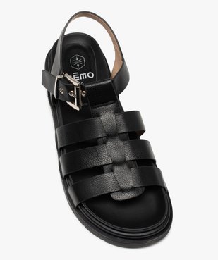 Sandales femme unies à semelle plateforme crantée vue5 - GEMO (CASUAL) - GEMO