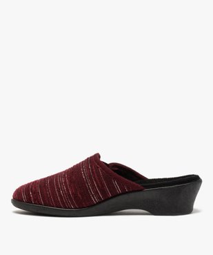 Pantoufles femme mules à talon dessus textile fantaisie vue3 - GEMO(HOMWR FEM) - GEMO