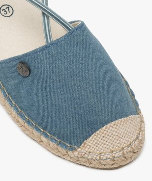 Sandales femme en toile à talon compensé – Terre de Marins Dessus denim vue6 - TERRE DE MARINS - GEMO