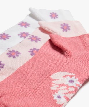 Chaussettes fille ultra courtes à motifs fleuris (lot de 3) vue2 - GEMO (ENFANT) - GEMO