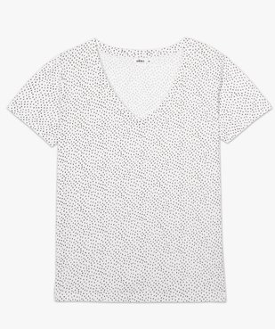 Tee-shirt femme col V à motifs vue4 - GEMO(FEMME PAP) - GEMO