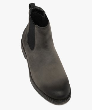 Boots homme Chelsea en suédine  vue5 - URBAN STEPS - GEMO