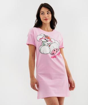 Chemise de nuit manches courtes avec motif femme - Diddl vue1 - DIDDL - GEMO