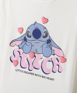 Tee-shirt manches longues en jersey de coton imprimé fille - Stitch vue2 - LILO & STITCH - GEMO