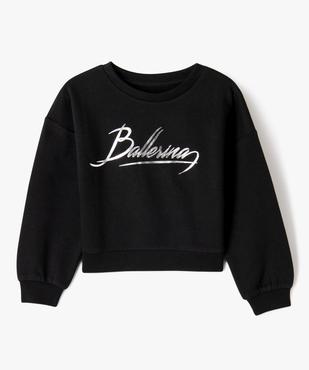 Sweat cropped imprimé brillant devant et dos fille vue2 - GEMO (ENFANT) - GEMO
