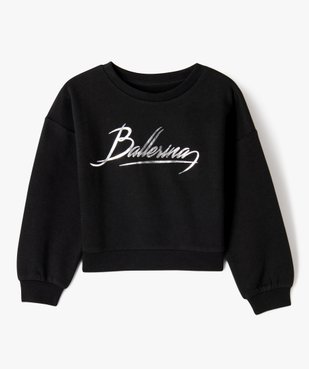 Sweat cropped imprimé brillant devant et dos fille vue2 - GEMO (ENFANT) - GEMO