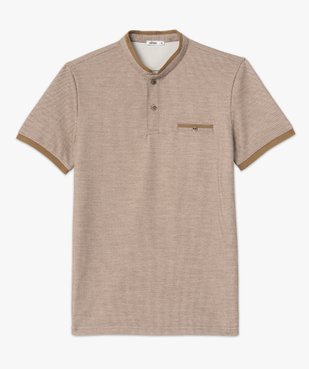 Polo homme à manches courtes à col mao vue4 - GEMO (HOMME) - GEMO