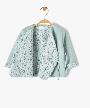 Gilet bébé matelassé fermeture cache-cœur doublure fleurie - LuluCastagnette vue2 - LULUCASTAGNETTE - GEMO