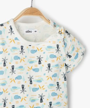 Pyjashort bébé garçon deux pièces à motifs exotiques vue2 - GEMO(BEBE DEBT) - GEMO