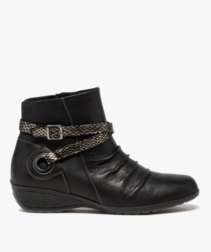 Boots femme confort à talon compensé dessus drapé vue1 - GEMO (CONFORT) - GEMO