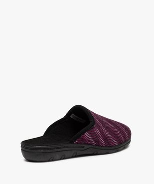 Chaussons femme mules confort en velours ras imprimé vue4 - GEMO(HOMWR FEM) - GEMO
