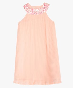 Robe fille plissée à col américain en sequins vue1 - GEMO (ENFANT) - GEMO