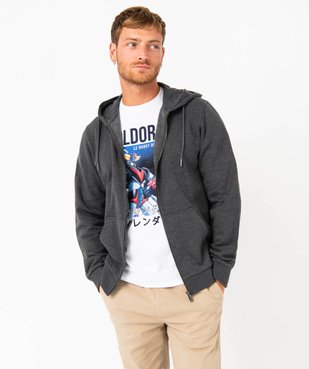 Sweat zippé à capuche homme vue1 - GEMO 4G HOMME - GEMO