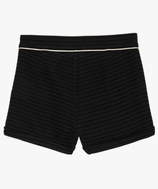 Short fille en matière texturée rayée avec liseré pailleté à la taille vue3 - GEMO (ENFANT) - GEMO