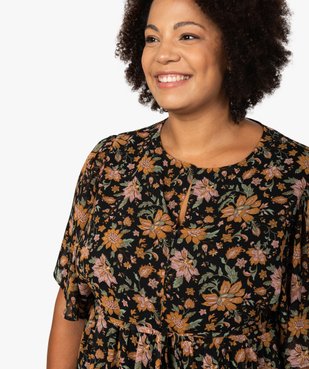 Blouse femme à manches courtes et motifs fleuris vue2 - GEMO (G TAILLE) - GEMO