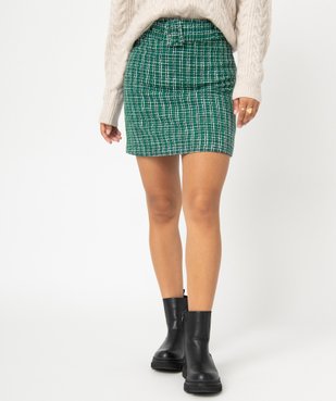 Jupe femme aspect tweed avec ceinture à boucle vue1 - GEMO(FEMME PAP) - GEMO