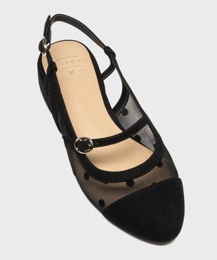 Escarpins sling-back en résille à talon plat femme - Follow Me vue6 - FOLLOW ME - GEMO