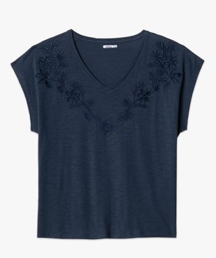 Tee-shirt femme grande taille brodé sur l’avant vue4 - GEMO (G TAILLE) - GEMO