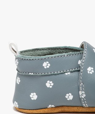 Chaussons bébé en cuir imprimé pattes de chat vue6 - GEMO (ENFANT) - GEMO