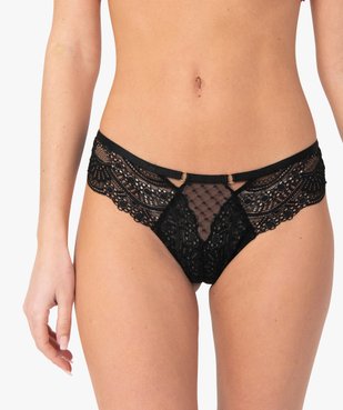Tanga femme en dentelle avec porte-jarretelles amovibles vue5 - GEMO(HOMWR FEM) - GEMO