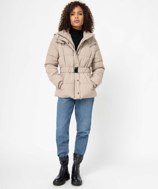 Blouson femme matelassé à ceinture et capuche vue5 - GEMO(FEMME PAP) - GEMO