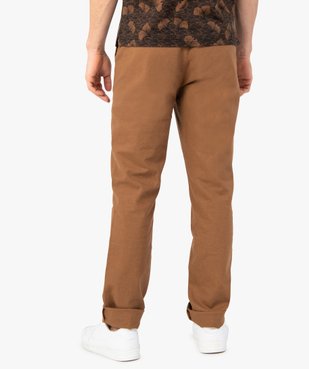 Pantalon homme en lin et coton avec taille ajustable vue3 - GEMO (HOMME) - GEMO