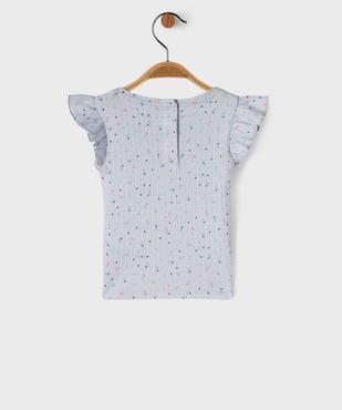 Tee-shirt manches courtes en maille fantaisie avec volants bébé fille vue3 - GEMO(BEBE DEBT) - GEMO
