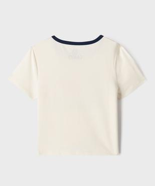 Tee-shirt manches courtes coupe courte imprimé fille - Camps United vue4 - CAMPS GEMO FOR GOOD - GEMO
