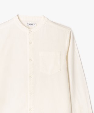 Chemise manches longues à col mao en coton lin mélangés garçon vue2 - GEMO (JUNIOR) - GEMO