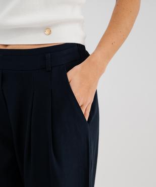 Pantalon large et fluide en viscose à taille élastiquée femme vue2 - LULUCASTAGNETTE - GEMO