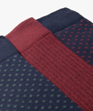 Chaussettes hautes à pois homme (lot de 3) vue2 - GEMO(HOMWR HOM) - GEMO