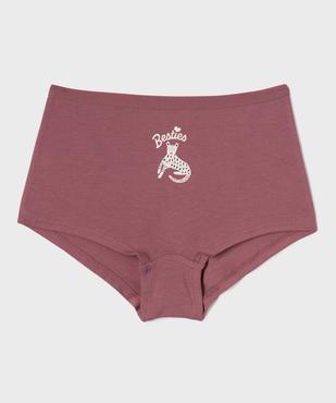 Boxers en coton biologique à motifs félins fille (lot de 3) vue3 - GEMO 4G FILLE - GEMO