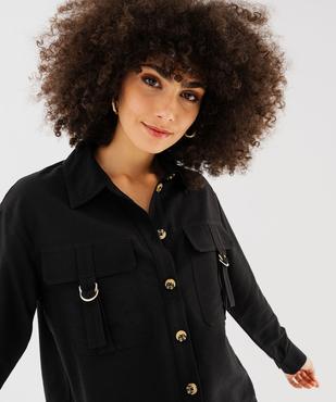 Chemise manches longues coupe courte et ample femme vue2 - GEMO 4G FEMME - GEMO