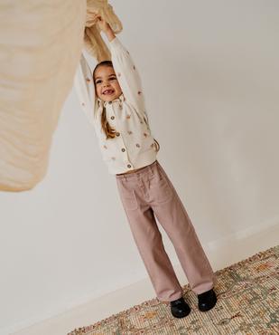 Pantalon straight en twill de coton à poches plaquées fille vue1 - GEMO 4G FILLE - GEMO