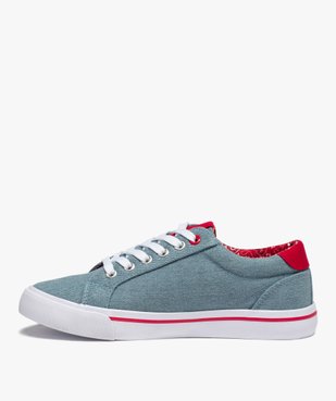 Tennis femme en toile denim avec détails contrastés vue3 - GEMO 4G FEMME - GEMO