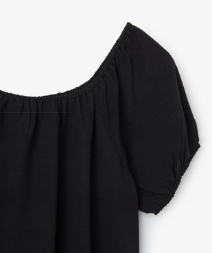 Blouse fille à col Bardot et smocks vue2 - GEMO (JUNIOR) - GEMO