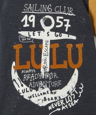 Tee-shirt garçon à manches courtes et imprimé ancre - LuluCastagnette vue3 - LULUCASTAGNETTE - GEMO