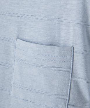 Tee-shirt manches courtes à rayures ton sur ton en relief garçon vue2 - GEMO 4G GARCON - GEMO
