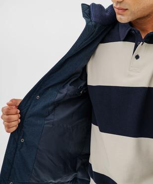 Parka matelassée et déperlante à capuche et col montant homme vue4 - GEMO 4G HOMME - GEMO