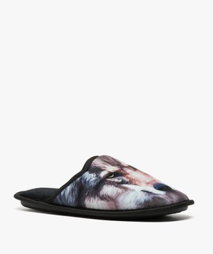 Chaussons garçon forme mules motif loup vue2 - GEMO C4G GARCON - GEMO
