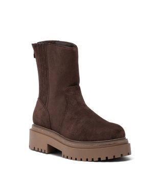 Boots en velours avec épaisse semelle crantée femme vue2 - GEMO (CASUAL) - GEMO