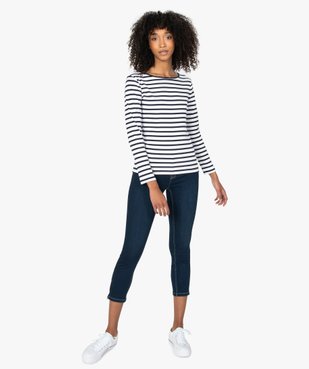 Tee-shirt femme rayé à manches longues vue5 - GEMO(FEMME PAP) - GEMO
