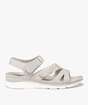 Sandales femme confort à scratch avec bride fantaisie vue1 - GEMO (CONFORT) - GEMO