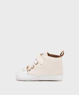 Chaussons de naissance en toile look tennis bébé vue3 - LITTLE LOVE - GEMO